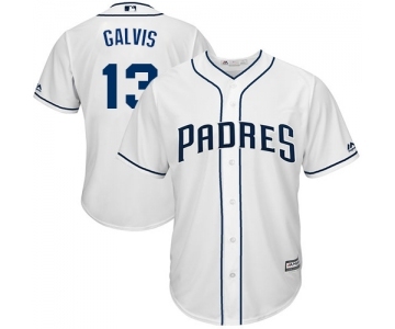 Youth Majestic San Diego Padres #13 Freddy Galvis Replica White Home Cool Base MLB Jersey