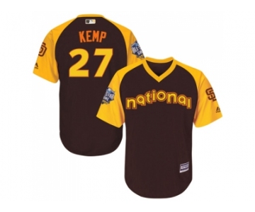 Youth Majestic San Diego Padres #27 Matt Kemp Authentic Brown 2016 All-Star National League BP Cool Base Cool Base MLB Jersey