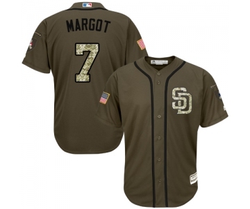 Youth Majestic San Diego Padres #7 Manuel Margot Authentic Green Salute to Service Cool Base MLB Jersey