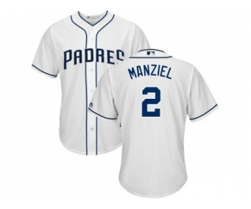 Youth San Diego Padres #2 Johnny Manziel White Cool Base Stitched MLB Jersey