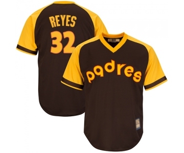Youth San Diego Padres #32 Franmil Reyes Authentic Brown Alternate Cooperstown Cool Base Baseball Jersey