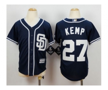 Youth mlb jerseys san diego padres #27 kemp blue