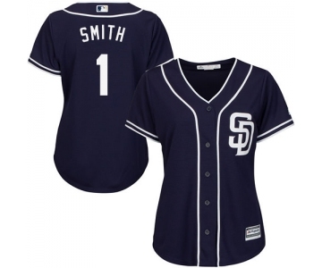 Women's Majestic San Diego Padres #1 Ozzie Smith Replica Navy Blue Alternate 1 Cool Base MLB Jersey