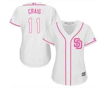 Women's Majestic San Diego Padres #11 Allen Craig Replica White Fashion Cool Base MLB Jersey