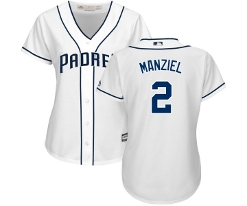 Women's Majestic San Diego Padres #2 Johnny Manziel Replica White Home Cool Base MLB Jersey
