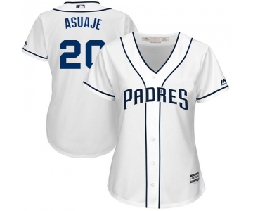 Women's Majestic San Diego Padres #20 Carlos Asuaje Replica White Home Cool Base MLB Jersey