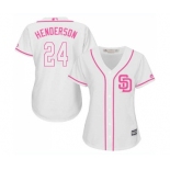 Women's Majestic San Diego Padres #24 Rickey Henderson Replica White Fashion Cool Base MLB Jersey