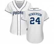 Women's Majestic San Diego Padres #24 Rickey Henderson Replica White Home Cool Base MLB Jersey