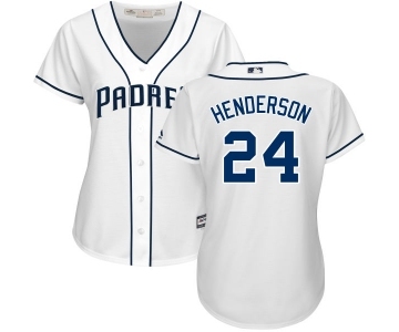 Women's Majestic San Diego Padres #24 Rickey Henderson Replica White Home Cool Base MLB Jersey