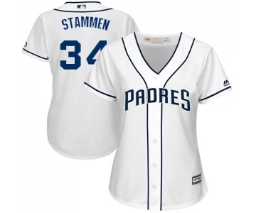 Women's Majestic San Diego Padres #34 Craig Stammen Replica White Home Cool Base MLB Jersey