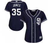 Women's Majestic San Diego Padres #35 Randy Jones Replica Navy Blue Alternate 1 Cool Base MLB Jersey