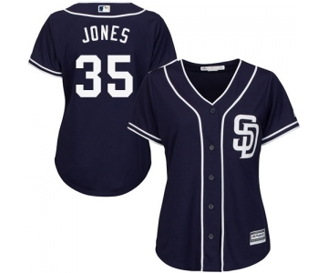 Women's Majestic San Diego Padres #35 Randy Jones Replica Navy Blue Alternate 1 Cool Base MLB Jersey