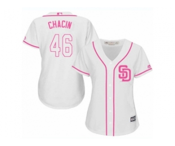 Women's Majestic San Diego Padres #46 Jhoulys Chacin Replica White Fashion Cool Base MLB Jersey