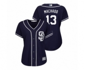 Women's Padres #13 Manny Machado Majestic Alternate Cool Base Jersey