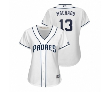 Women's Padres #13 Manny Machado Majestic Home Cool Base Jersey