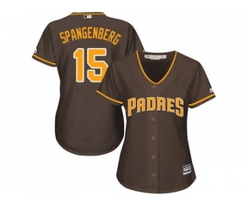 Women's San Diego Padres #15 Cory Spangenberg Brown Alternate Stitched MLB Jersey
