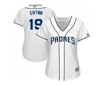 Women's San Diego Padres #19 Tony Gwynn White Home Stitched MLB Jersey