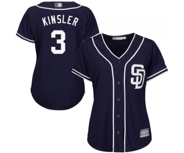 Women's San Diego Padres #3 Ian Kinsler Authentic Navy Blue Alternate 1 Cool Base Baseball Jersey