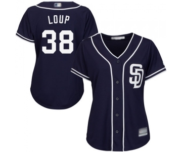 Women's San Diego Padres #38 Aaron Loup Authentic Navy Blue Alternate 1 Cool Base Baseball Jersey
