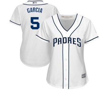 Women's San Diego Padres #5 Greg Garcia Replica White Home Cool Base Baseball Jersey