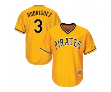 Youth Majestic Pittsburgh Pirates #3 Sean Rodriguez Authentic Gold Alternate Cool Base MLB Jersey