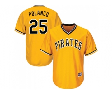 Youth Pittsburgh Pirates #25 Gregory Polanco Gold Cool Base Stitched MLB Jersey
