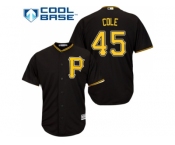 Youth Pittsburgh Pirates #45 Gerrit Cole Black Cool Base Stitched MLB Jersey