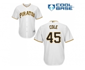 Youth Pittsburgh Pirates #45 Gerrit Cole White Cool Base Stitched MLB Jersey