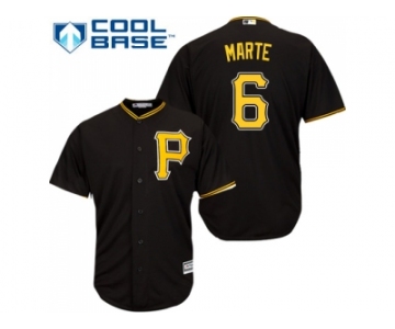 Youth Pittsburgh Pirates #6 Starling Marte Black Cool Base Stitched MLB Jersey
