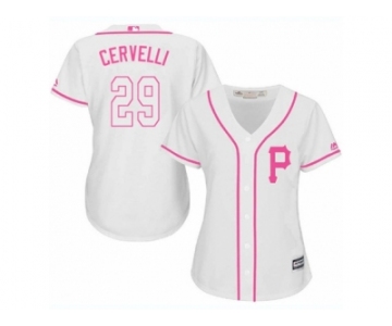 Women's Majestic Pittsburgh Pirates #29 Francisco Cervelli Replica White Fashion Cool Base MLB Jersey