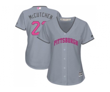Women's Pittsburgh Pirates #22 Andrew McCutchen Grey Mother's Day Cool Base Stitched MLB Jersey
