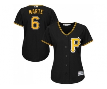 Women's Pittsburgh Pirates #6 Starling Marte Black Alternate Stitched MLB Jersey