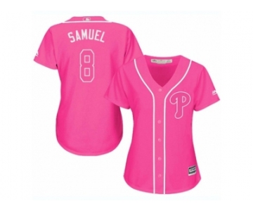 Women's Majestic Philadelphia Phillies #8 Juan Samuel Replica Pink Fashion Cool Base MLB Jersey