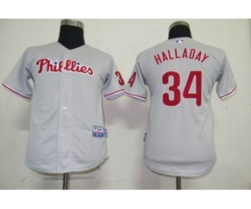 MLB Philadephia Phillis #34 Halladay Grey[Kids]