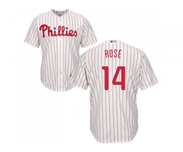 Youth Philadelphia Phillies #14 Pete Rose White(Red Strip) Cool Base Stitched MLB Jersey