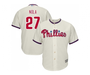 Youth Philadelphia Phillies #27 Aaron Nola Cream Cool Base Stitched MLB Jersey