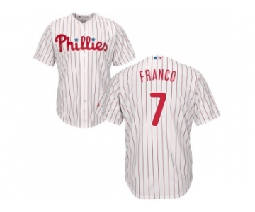 Youth Philadelphia Phillies #7 Maikel Franco White(Red Strip) Cool Base Stitched MLB Jersey