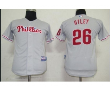 youth mlb philadelphia phillies #26 utley grey