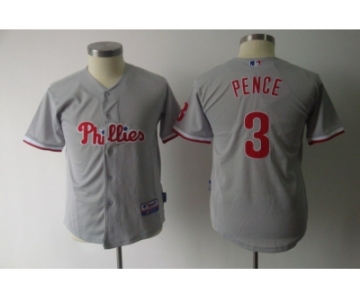 youth mlb philadelphia phillies #3 pence gray