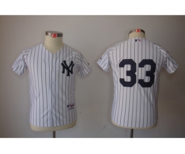 Youth MLB New York Yankees #33 Nick Swisher White Jerseys