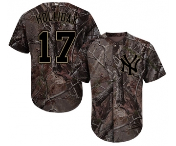 Youth New York Yankees #17 Matt Holliday Authentic Camo Realtree Collection Flex Base Baseball Jersey