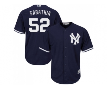 Youth New York Yankees #52 C.C. Sabathia Navy blue Cool Base Stitched MLB Jersey