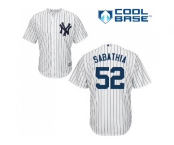Youth New York Yankees #52 C.C. Sabathia Stitched White MLB Jersey