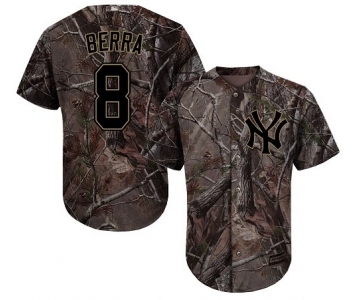 Youth New York Yankees #8 Yogi Berra Authentic Camo Realtree Collection Flex Base Baseball Jersey