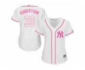 Women Majestic New York Yankees #30 David Robertson Authentic White Fashion Cool Base MLB Jersey