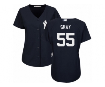 Women Majestic New York Yankees #55 Sonny Gray Authentic Navy Blue Alternate MLB Jersey
