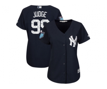 Women New York Yankees #99 Aaron Judge Majestic Navy 2018 Spring Training Cool Base Player Jersey