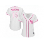 Women's Majestic New York Yankees #14 Brian Roberts Replica White Fashion Cool Base MLB Jersey