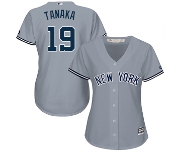 Women's New York Yankees #19 Masahiro Tanaka Authentic Grey Road Baseball Jersey