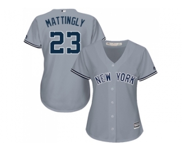 Women's New York Yankees #23 Don Mattingly Grey Road Stitched MLB Jersey